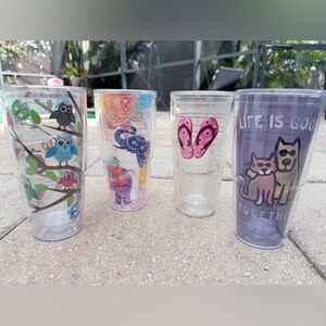 Tervis Colorful Designs on Set of 4 Tumblers (24oz each)